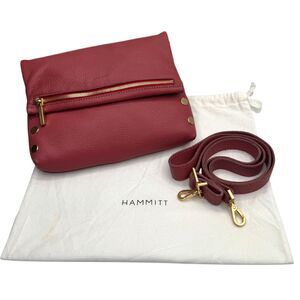 Hammitt VIP Medium Rouge Pink Leather Crossbody Gold EUC Bag